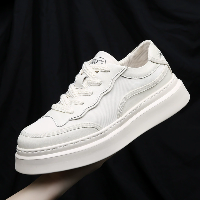 Летние кроссовки нового стиля, белые туфли на шнуровке, дышащая ткань из ледяного шелка, Мужская модная обувь, сетчатая легкая повседневная обувь с мягким низом, мужская обувь