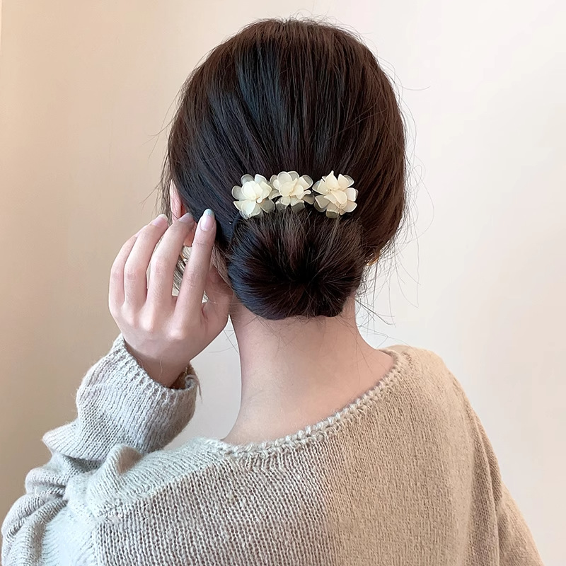 Clip de torsión perezoso, bola de flor dulce, cabeza de placa, artefacto para el cabello, horquilla fija en la parte posterior de la cabeza femenina, horquilla nueva 2025