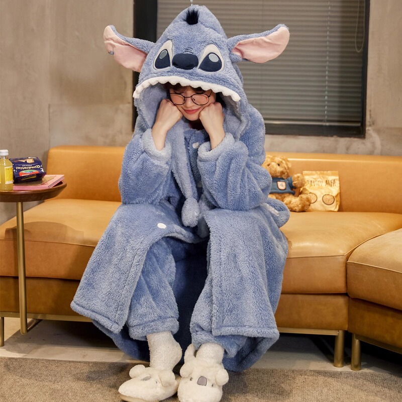 Special offer!! Pajamas Autumn and Winter Women's Coral Fleece Thickened Stiffy Bathrobe Couple's Winter Cute Men's Nightgown Special offer!! Pajamas Autumn and Winter Women's Coral Fleece Thickened Stiffy Bathrobe Couple's Winter Cute Men's Nightgown
