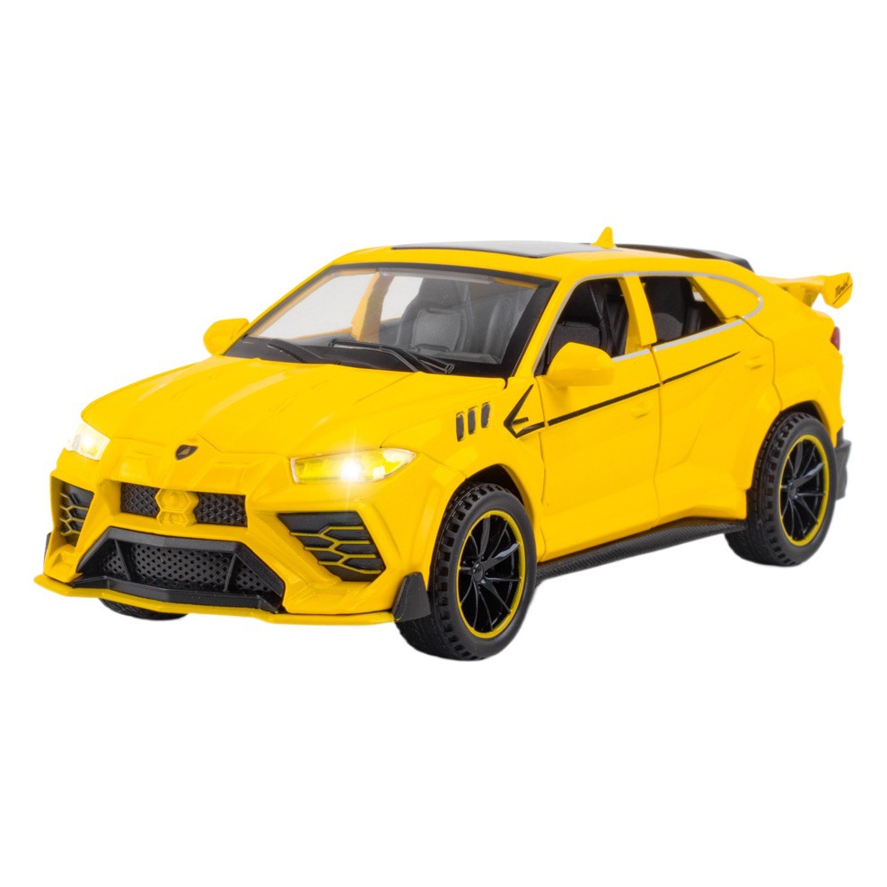 Nuevo modelo de coche de aleación de simulación austriaco 1:32 Lanbo Urus Bison tire hacia atrás con sonido y luz coche de juguete modelo de música adornos