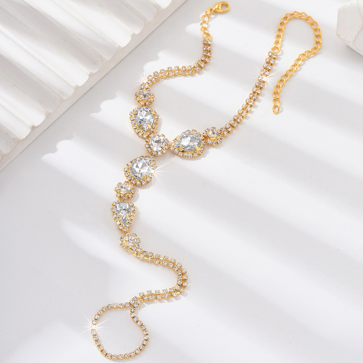 Comercio exterior exclusivo para bohemia pulsera de dedo de lujo ligero de moda de verano pie de playa adornamiento diamante super brillante anklet