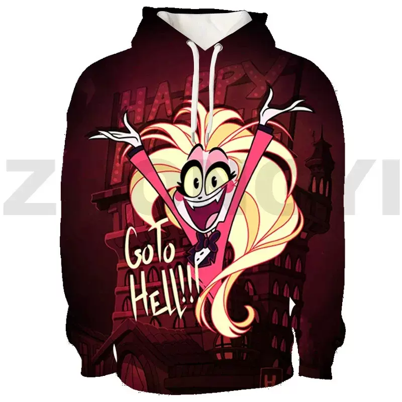 2025新款 欧美动漫地狱客栈3D数码印花休闲连帽卫衣男女款cosplay