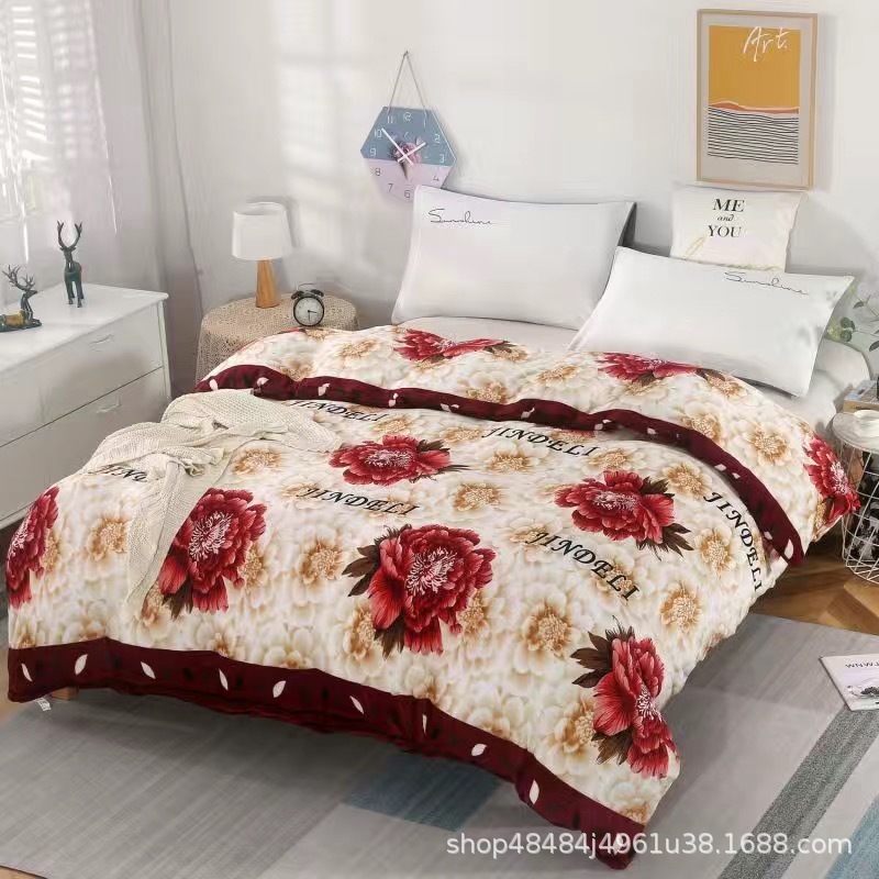 Flange edredón más edredón cubierta doble una sola pieza de lana de coral de doble cara de lana de invierno