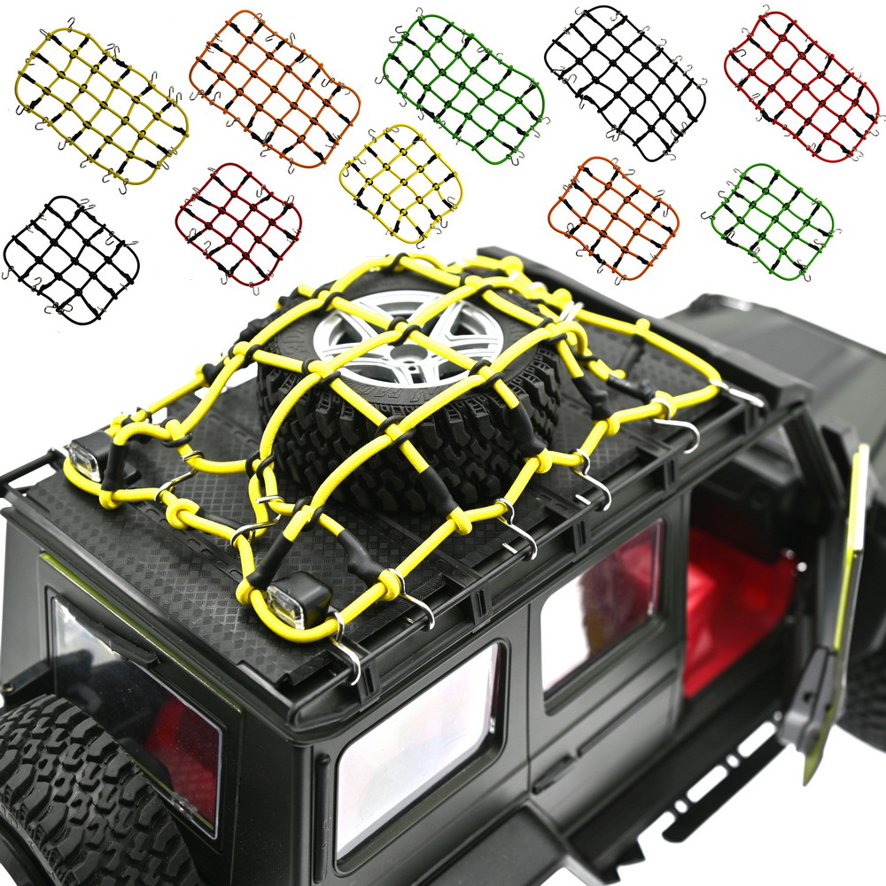 Cattle Climbing Car Top Cargo Net D90 1:10 Car Top Rubber Rope Accessory Large Net Small Net DIY Modification Accessory