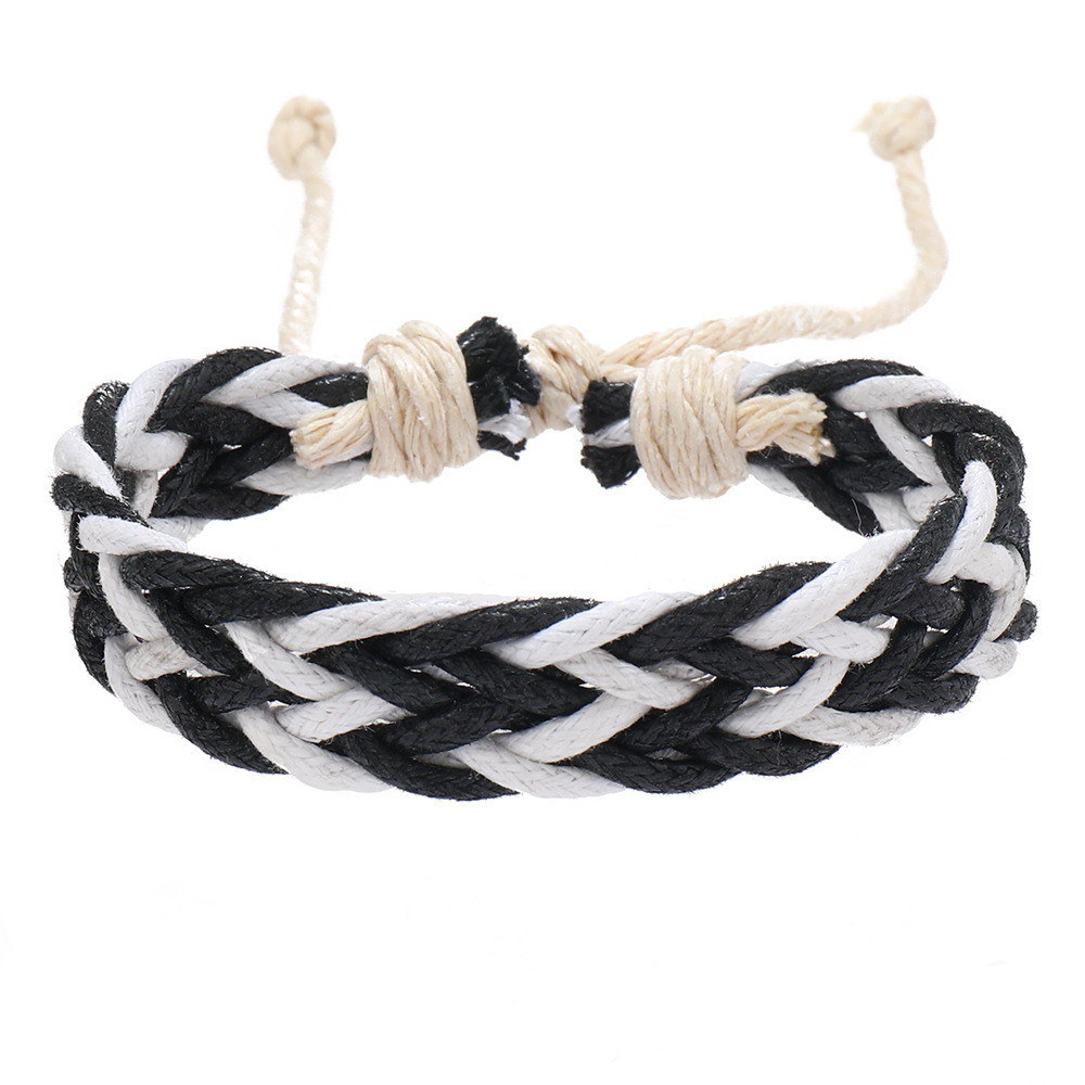 10g Weight Drawstring Bracelets Classification Leather Rope Chain Material 1 Piece Quantity Daily Occasion cotton and linen Material Rhombus Pattern Men's Gender Handmade Design Retro Style Retro Rhombus Cotton And Linen Handmade Men's Drawstring Bracelets Men Cord & Leather Bracelets 6