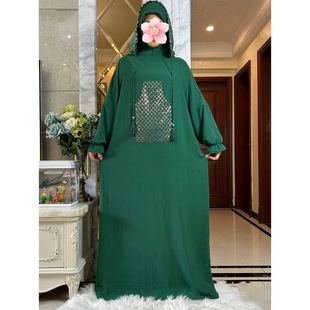 New African Rayon Printed Plus-Size Wide Clothing with Scarf Set Aliexpress Turkish Solid Color Dress