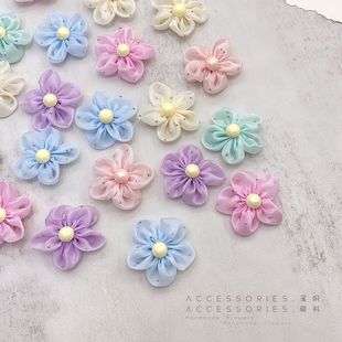 DIY color diamond yarn flower accessories