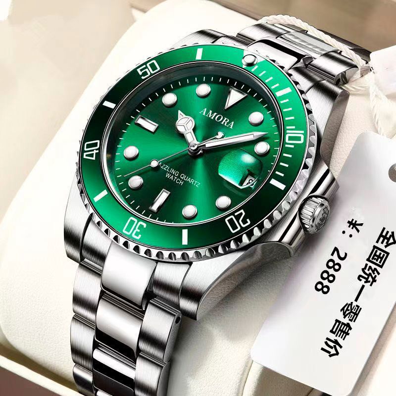 In stock generation green water ghost watch men's luminous waterproof watch male student fashion casual automatic quartz watch