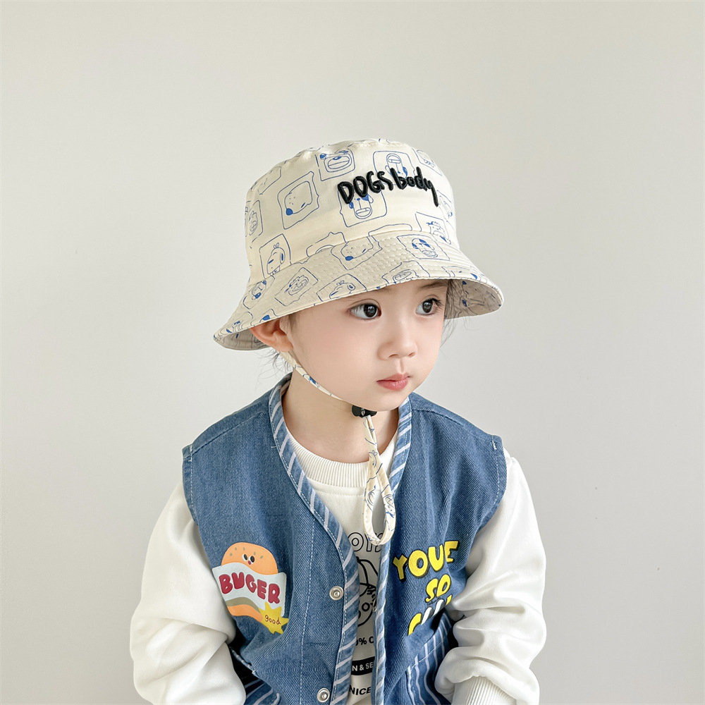 Bebé pescador sombrero primavera y otoño animales dibujos animados impresión sombrero bandeja trabajador hombre y mujer sombrero cuerda ajustable
