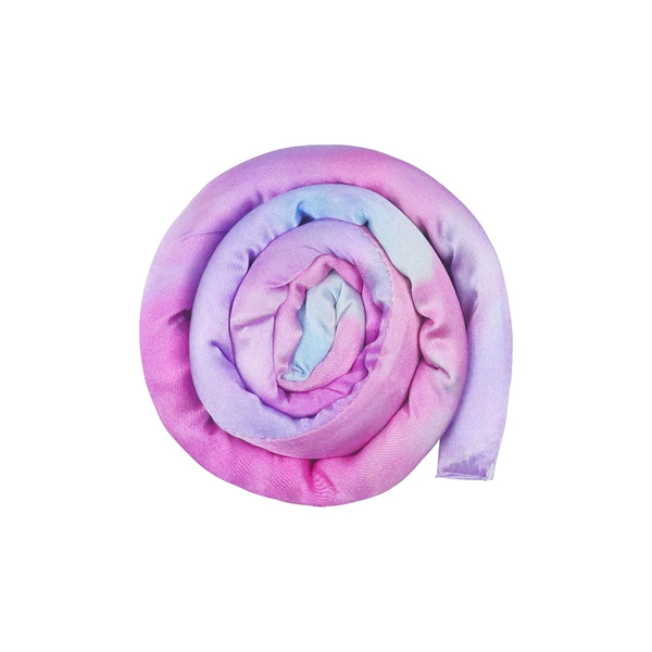 Simulated silk tie dye pink purple