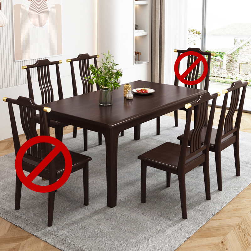 Mesa de comedor de ébano + 4 sillas