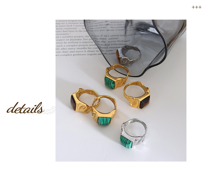 Fashion Geometric Titanium Steel Rings Plating Zircon Stainless Steel Rings