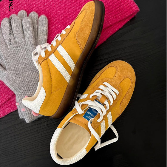 Strawberry Bear 2024 New Retro Korean Style Casual Cowhide Forrest Gump Shoes Dopamine Inner Pink Inner Heightening Desun Shoes