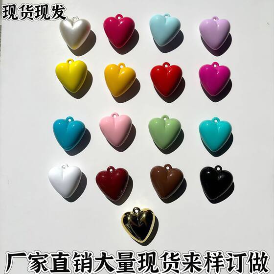32*34 Acrylic Bright Paint Electroplated UV Love Pendant Baking Paint Highlight Heart Pendant Necklace Accessories Earrings