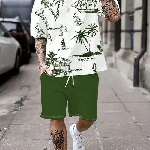 2025 nuevo producto Amazon nuevo estilo europeo y americano casual transfronterizo manga corta cuello redondo camiseta pantalones cortos traje ME5 MA04