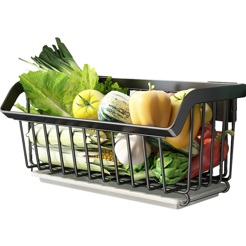 Кухонная полка для хранения фруктов и овощей, настенная полка для специй из нержавеющей стали без перфорации, корзина для овощей Shengzhisheng