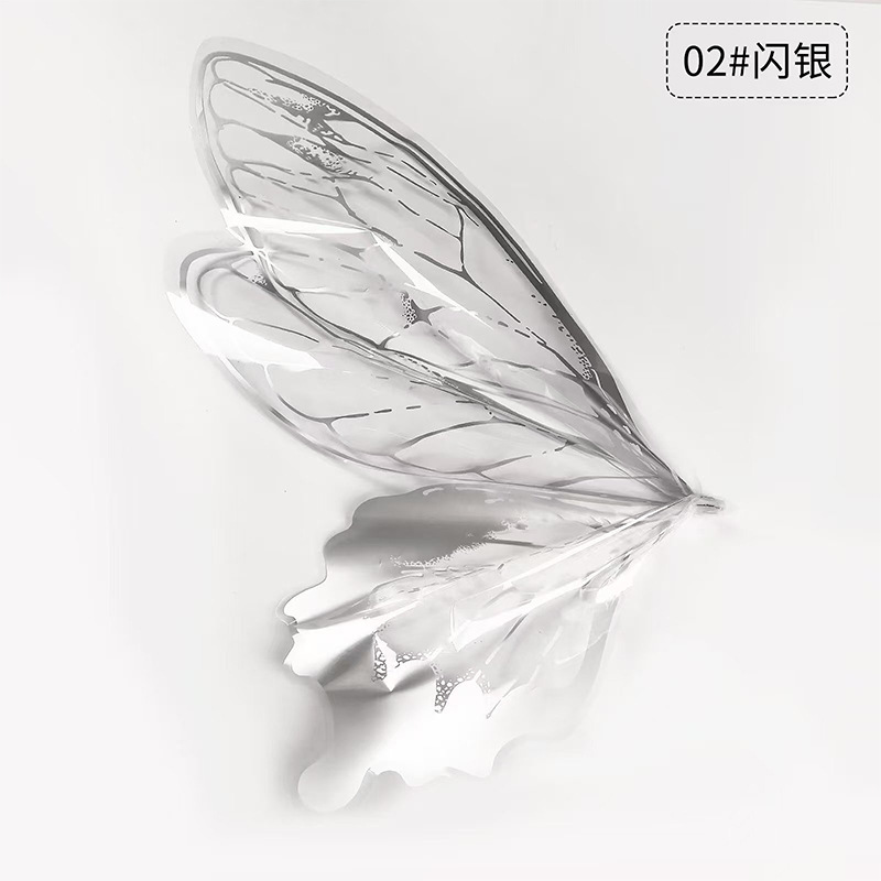 Nuevo día de San Valentín mariposa de cristal en forma de papel de embalaje impermeable material transparente red de alas de sangrana papel de envoltura de flores