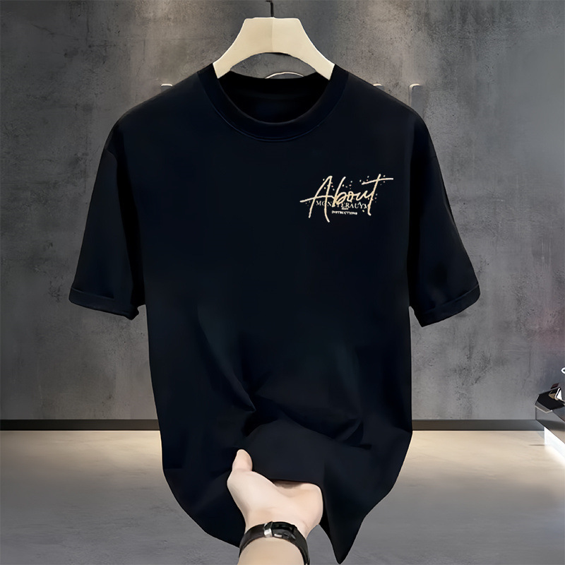 Heavy Trendy Brand Butterfly Print Men's Short-sleeved T-shirt 2025 New Summer Explosions Trendy Casual Crewneck T-shirt