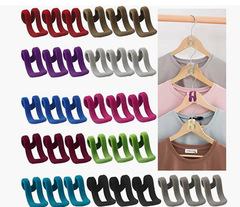 跨境亞馬遜創意強力防滑植絨衣架掛鈎 無痕植絨鈎 可疊迷你小鈎批