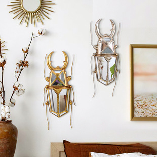 Cross-Border Popular Resin Material Gold and Silver Horned Insect Home Decoration Wall Hanging Insect Lovers Collection Items
