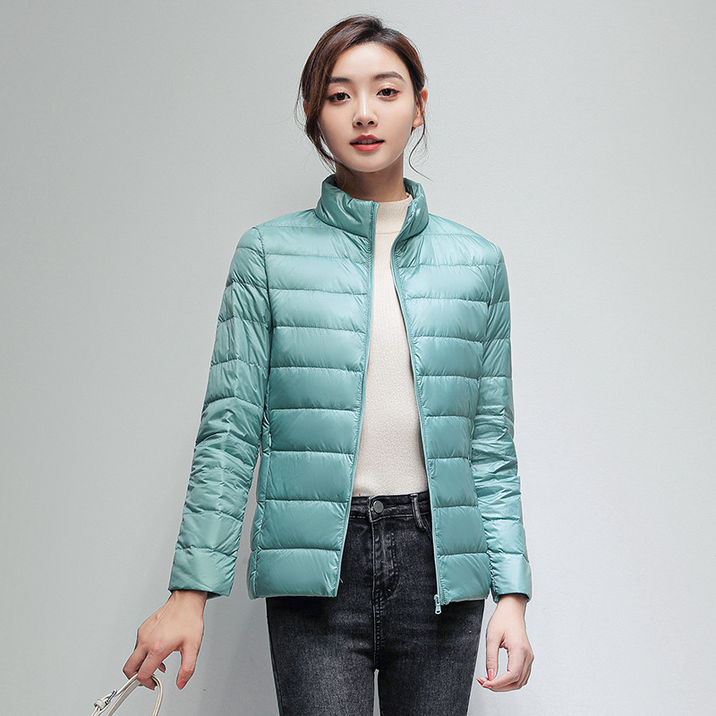 Women's down Jacket with Stand Collar, Lightweight White Duck Down, Winter Slim-Fit, Cold-Proof, Warm Coat with Zipper, Casual Top Women's down Jacket with Stand Collar, Lightweight White Duck Down, Winter Slim-Fit, Cold-Proof, Warm Coat with Zipper, Casual Top