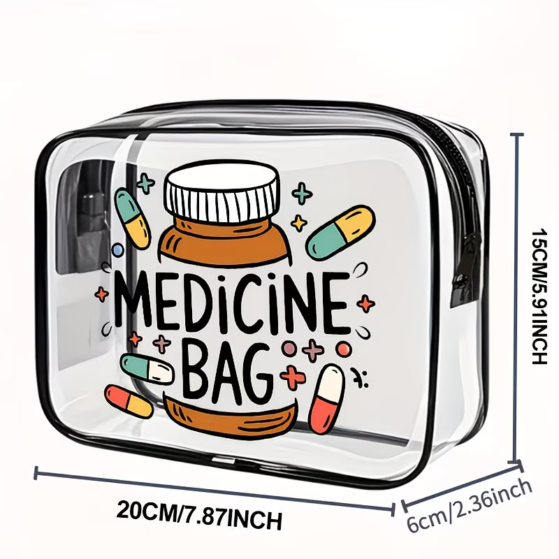 Bolsa de mano transparente de PVC transfronteriza, bolsa de almacenamiento de viaje impermeable de gran capacidad, bolsa de maquillaje impresa multifuncional
