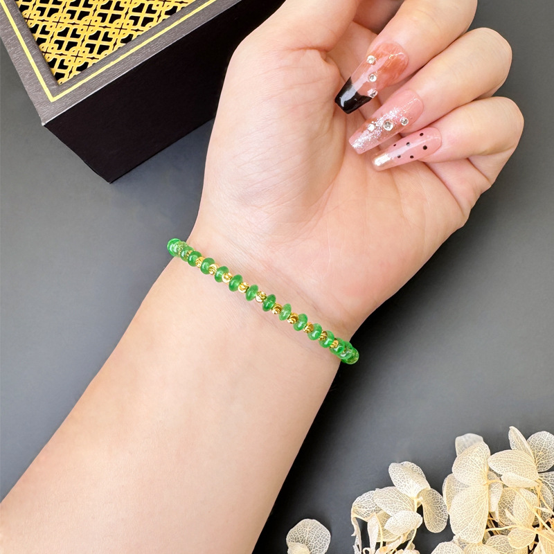 Brazalete de oro de arena vietnamita azul y verde de la marea nacional de cuentas de temperamento de las mujeres no se desvanecerá nicho al por mayor joyería de alta calidad