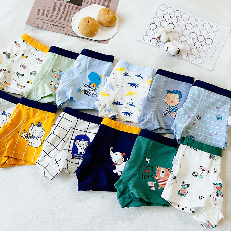 2 pairs of boys' inner shorts, four corners, for baby boys and young children, flat-bottomed children's underpants, do not pinch buttocks, wholesale