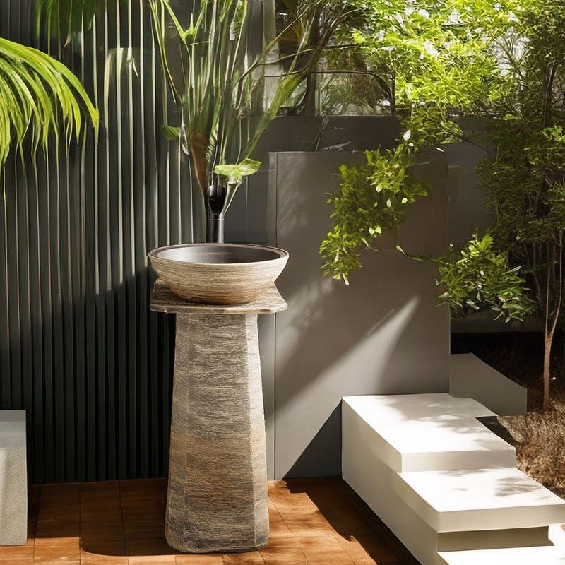 Wash Basin Ceramic Retro Floor-Standing Outdoor Wash Basin Column Wash Basin Courtyard Wash Basin Outdoor Pool