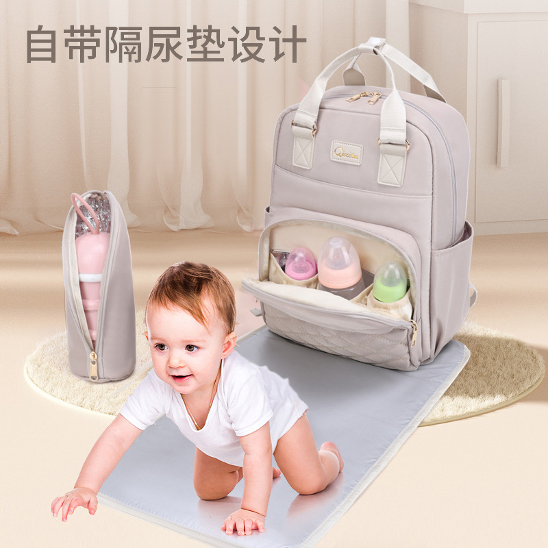Mommy Bag Set of 3 USB Multi-Function Large Capacity Maternity Bag Simple and Cute Wet and Dry Separation Travel Backpack