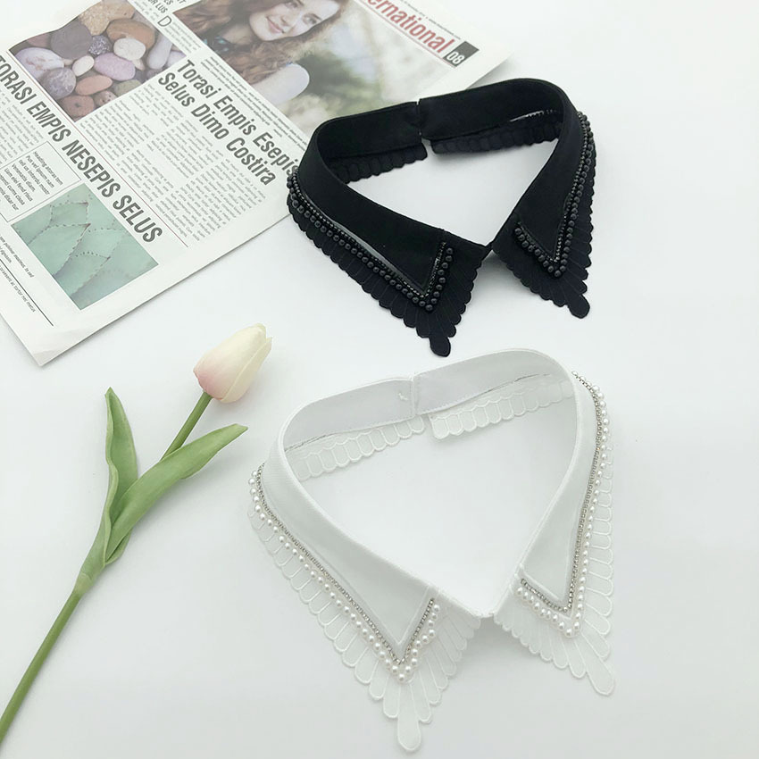 Factory produces various styles of hand-stitched, beaded embroidered women's clothing compatible fashion trend collars