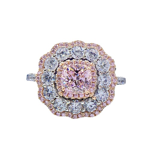 Yellow pink 2 carat main stone radiant yellow diamond gemstone ring for women luxury simulated diamond ring dropshipping