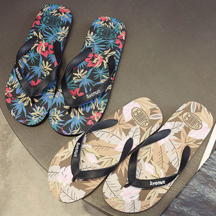 Flip-Flops men's flip-flops for students summer trendy beach Korean style personalized popular social non-slip trendy men