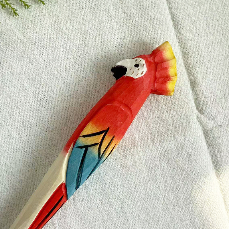 Qingmufan creativo talla de madera animal pluma artesanía regalo pluma de gel pluma talla de madera pluma de publicidad regalo