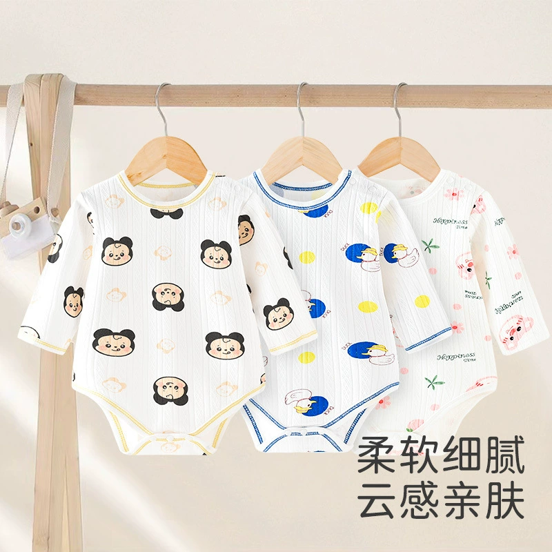 Летний боди с длинным рукавом для малышей, хлопковый детский боди для девочки