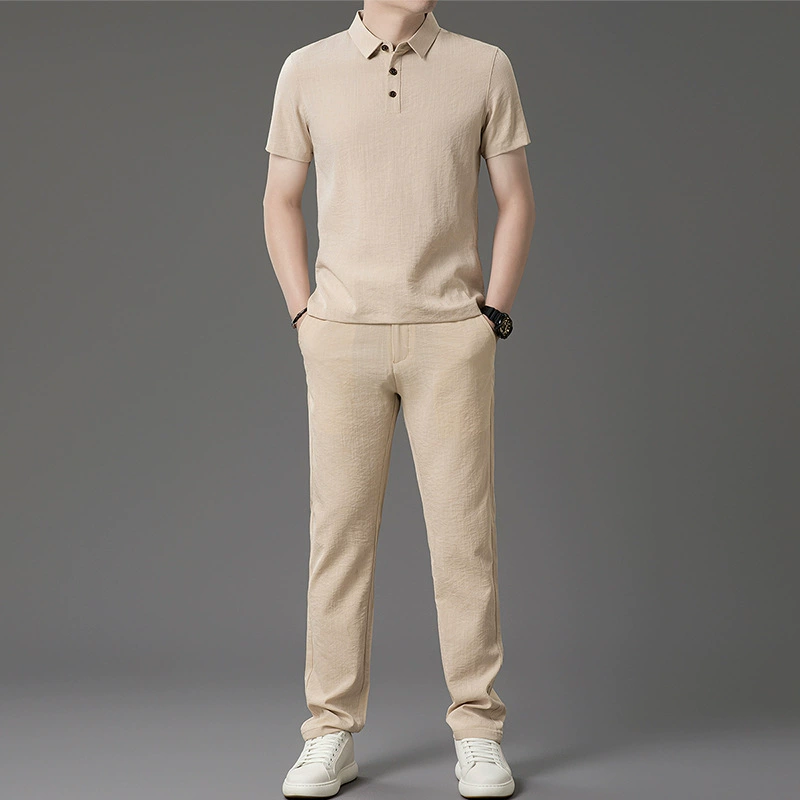 Новые летние костюмы для среднего и пожилого возраста, мужская повседневная деловая одежда для папы, свободная и удобная легкая повседневная одежда из искусственного льна