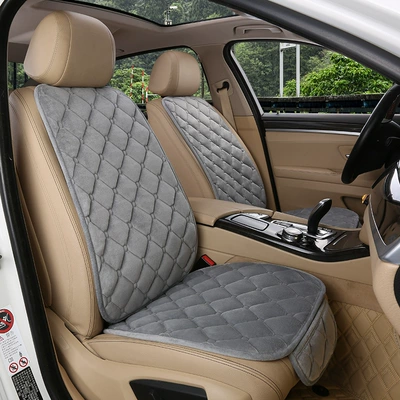 Wool pad — Winter Plush Short Hair Single Piece - medium-gray-crystal-velvet-full-car-with-five-seats-backrest