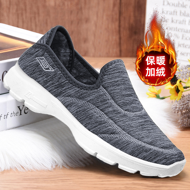 Zapatos de mujer, gran oferta de otoño, zapatos de tela estilo pareja, talla grande, suela gruesa, zapatos casuales transpirables, zapatos sin cordones para caminar para personas de mediana edad y mayores