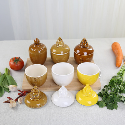 佛跳墙炖盅罐子福建名菜隔水炖罐酒店饭店单人小号带汤盅瓦罐定制