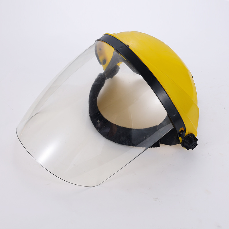Fábrica portátil orgánica máscara de protección facial máscara tapa montada en la cabeza anti-splash negro de humo cubierta cara anti-impacto