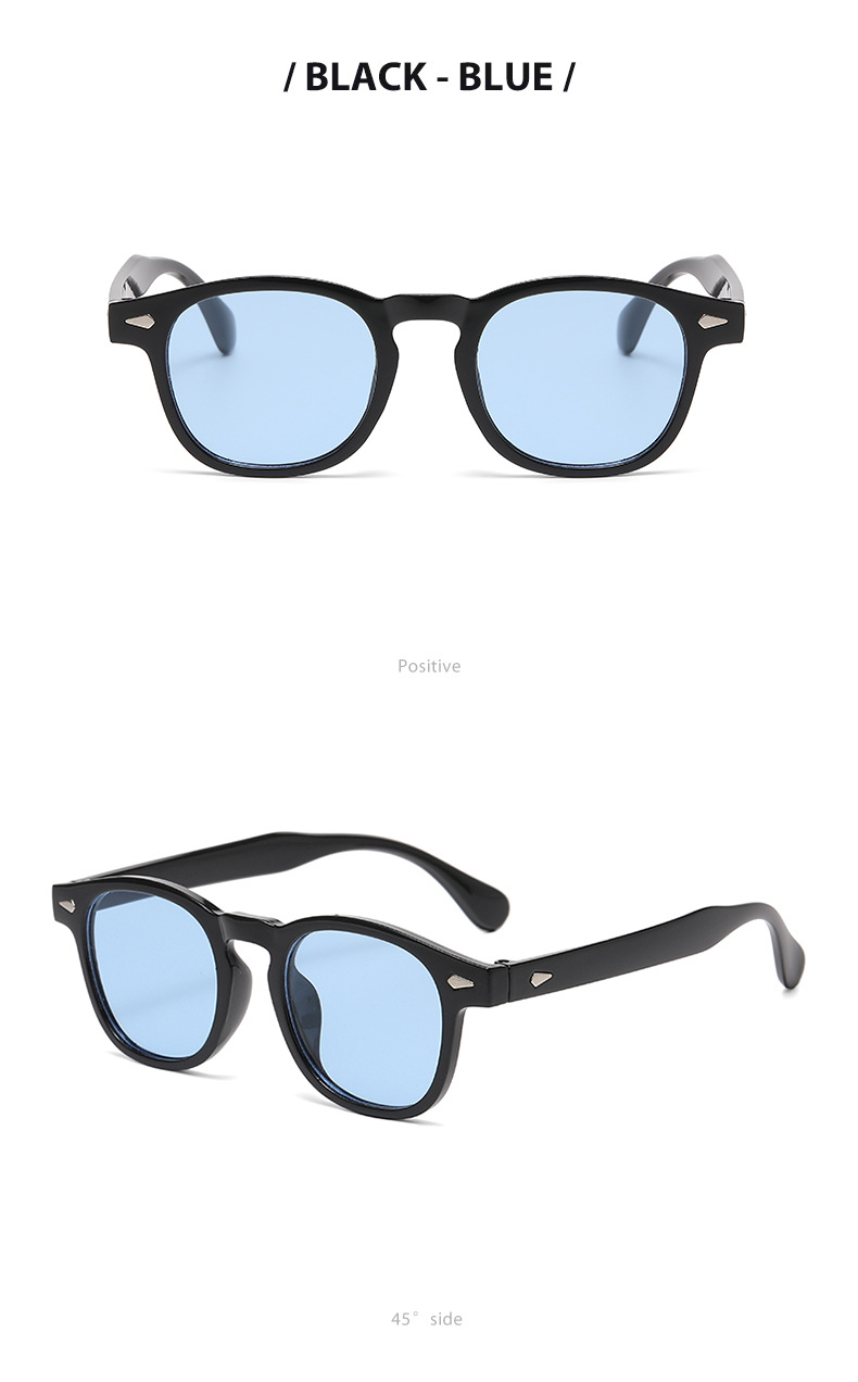 New European And American Retro Round Frame Rice Nail Sunglasses For Men Popular Sunglasses Trendy UV Resistant Sunglasses_voghion.com