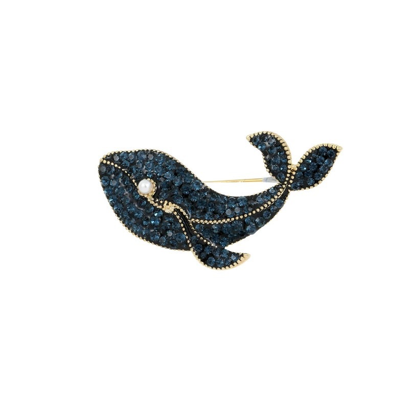 Inlay Design Beach Style Beach Pin Animal Alloy Inlay Artificial Diamond Women's Brooches