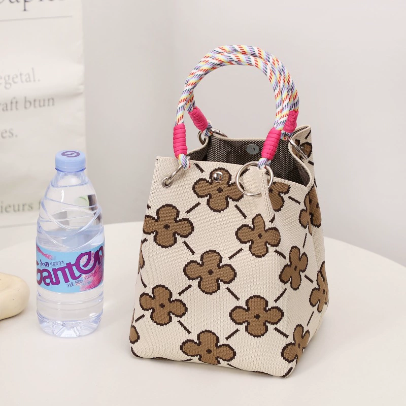Woven knitted three dimensional purse, small clutch bag