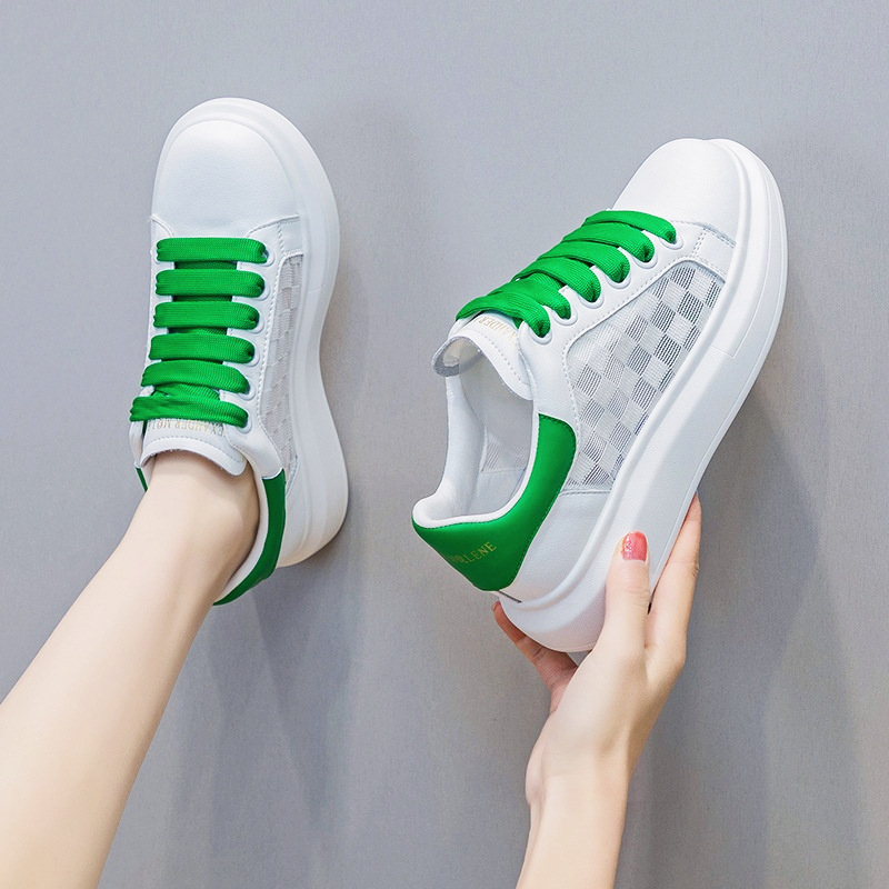 Genuine Leather Women's White Sneakers 2026 Summer New Breathable Versatile Thick-Soled Mesh Shoes Student Sports Sneakers Trendy Height-Increasing Genuine Leather Women's White Sneakers 2026 Summer New Breathable Versatile Thick-Soled Mesh Shoes Student Sports Sneakers Trendy Height-Increasing