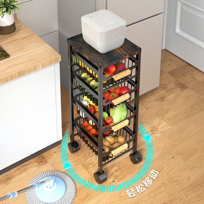 Estante de almacenamiento extraíble para cocina, estante de almacenamiento de varias capas, cesta para frutas y verduras, estante de almacenamiento para huecos, almacenamiento para huecos.