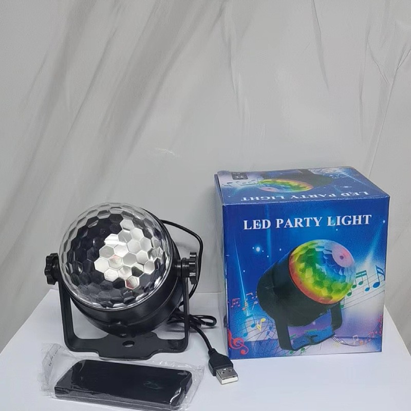 Bola mágica de cristal con control remoto y por voz, luz de escenario giratoria para KTV, bares y fiestas