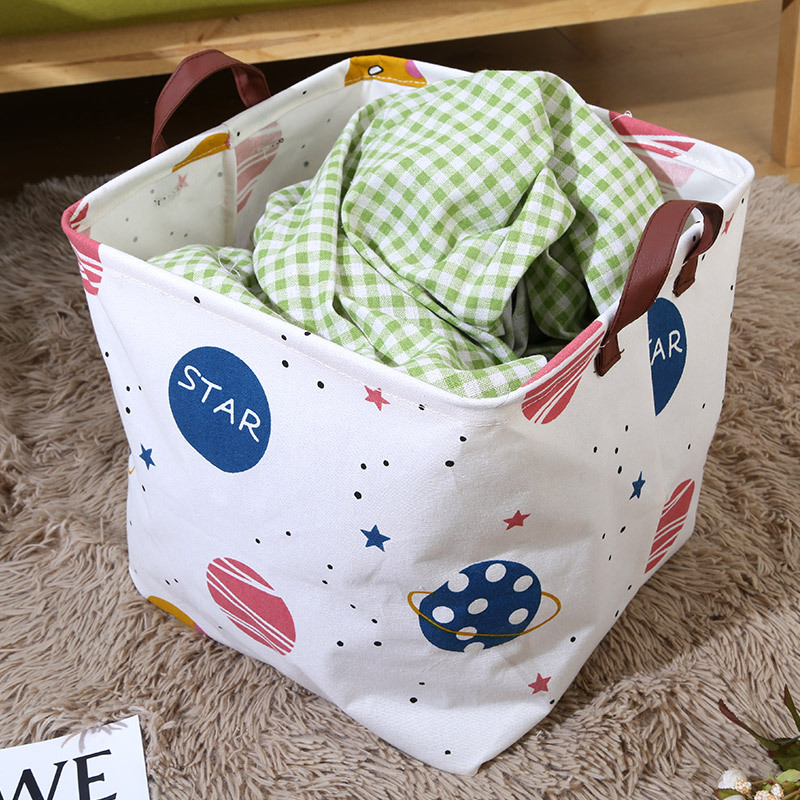 Cesta de almacenamiento cuadrada cesta de almacenamiento de artículos diversos de organización plegable tela para el hogar cesta de almacenamiento de algodón y lino cesta de lavandería