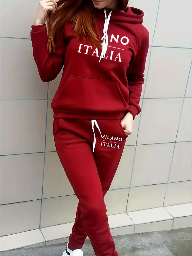 Conjunto de sudadera con capucha y pantalón - set loungewear_voghion.com
