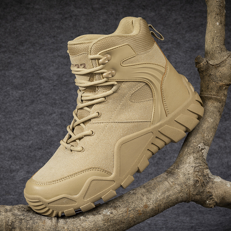 Militar fan al aire libre botas de combate al aire libre zapatos de montaña al aire libre botas tácticas de alta altura botas de desierto masculinas botas deportivas al aire libre