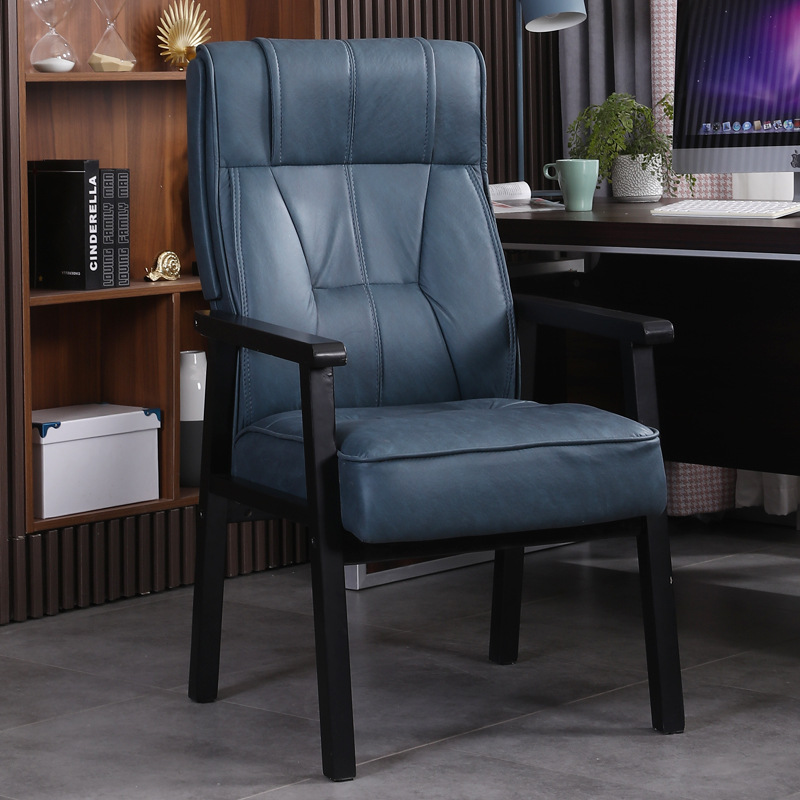 麻将椅子专用棋牌椅办公椅实木扶手电脑椅会议靠背椅舒适皮艺布艺